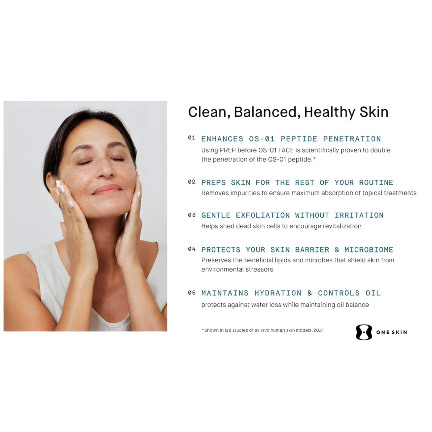OneSkin PREP Facial Cleanser to Exfoliate and Support Skin Balance