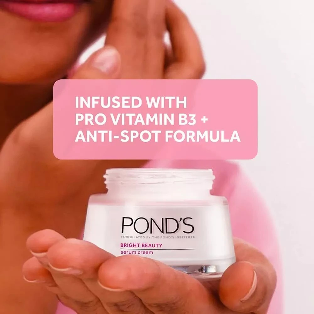 New POND’S Serum Cream For Bright Beauty Non-Oily Glowing Skin Day Cream -50 G