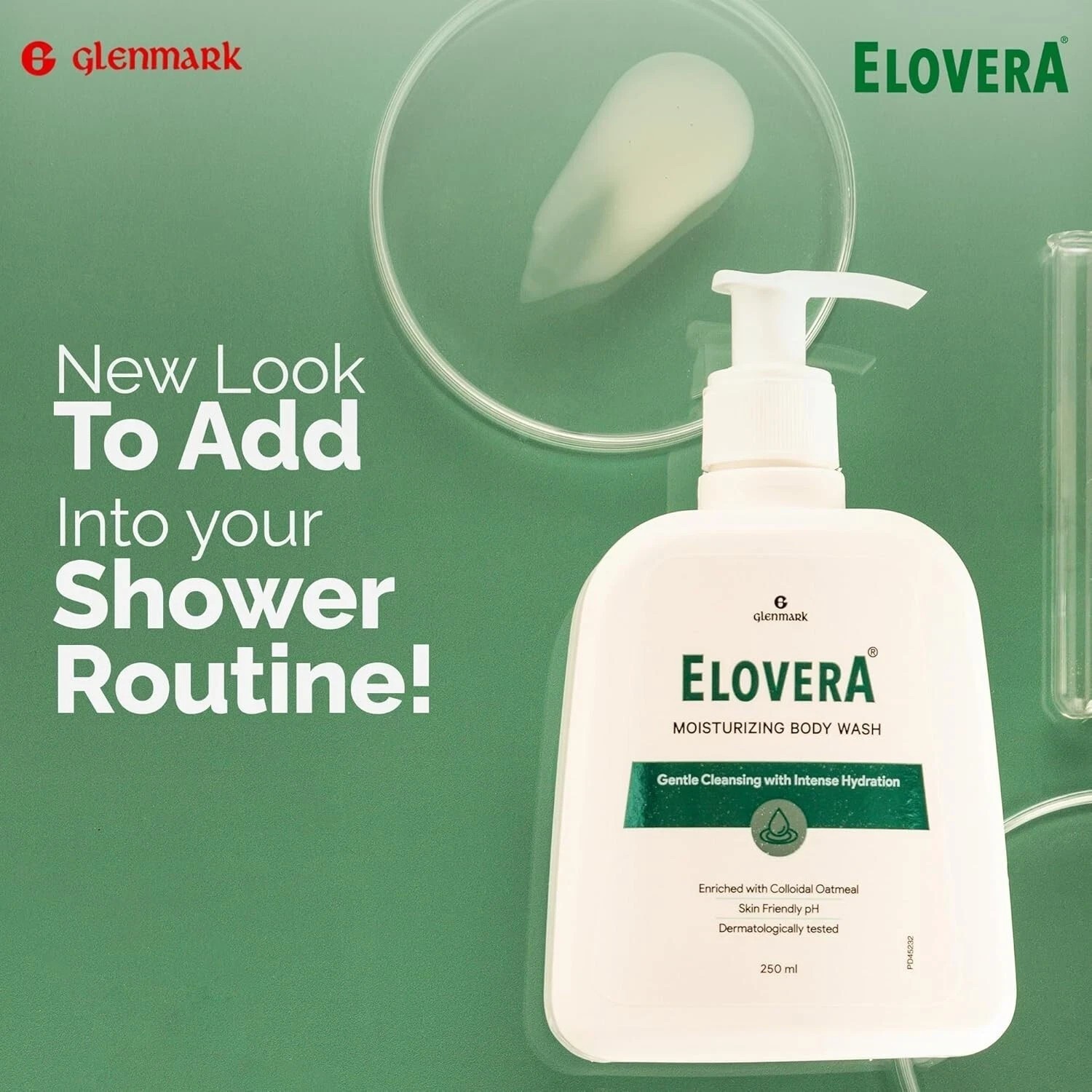 Elovera Body Wash Glenmark 250Ml – Aloe Vera & Vitamin E, Intense Moisturising