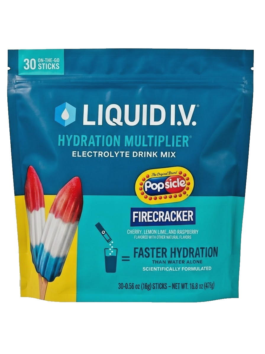 Liquid IV Hydration Multiplier, 30 Sticks Pack Firecracker Drink Mix