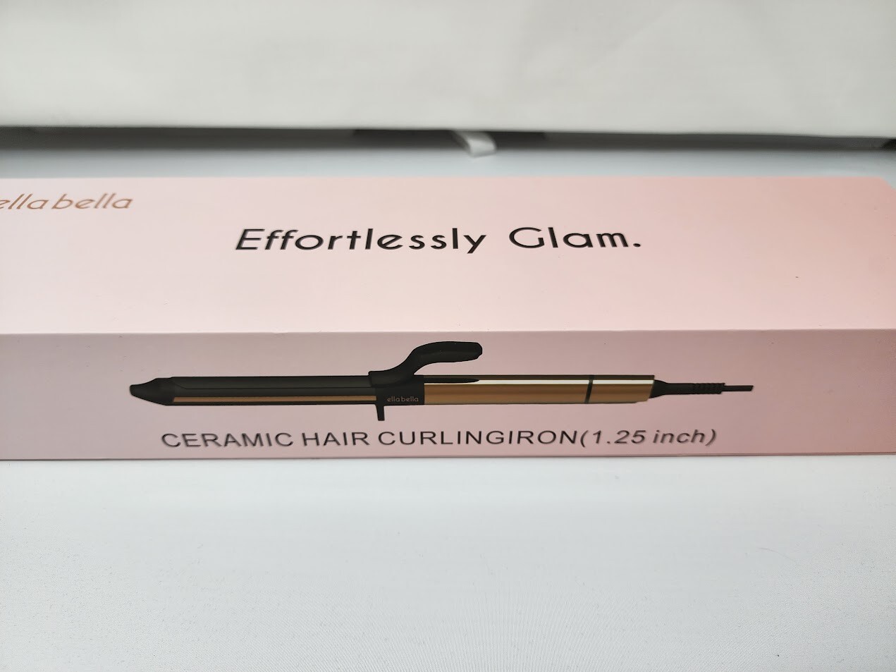 Ella Bella 1 – 1.25 – 1.5 inch Ceramic Curling Iron – Black/Gold – Open Box
