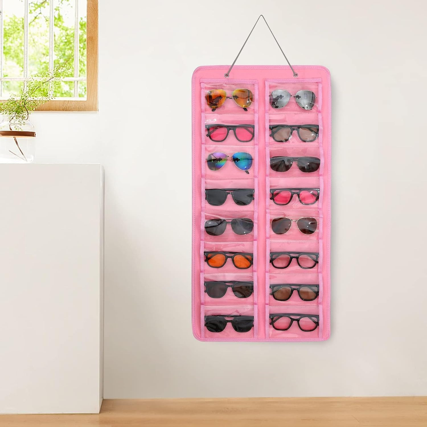 Sunglasses Dust-Proof Organizer Storage Wall Mounted Hanging Sunglasses Organize