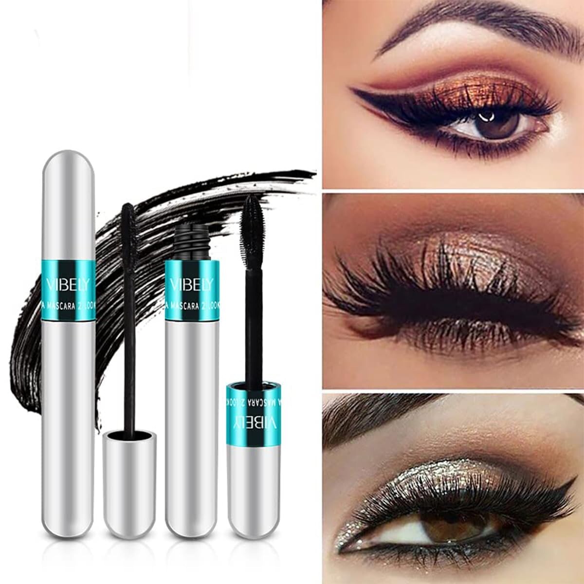 2 in 1 Mascara for VIBELY Mascara 5X Longer Waterproof Lash Cosmetics Mascara fo