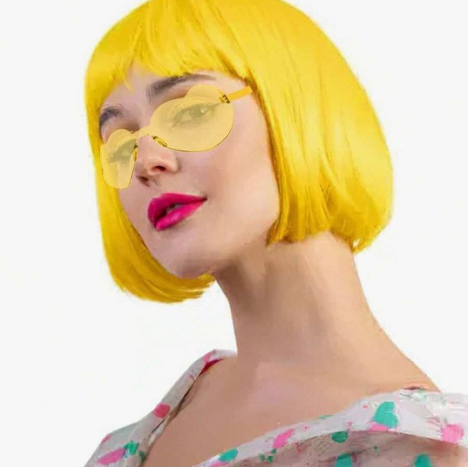 Red Short Straight Bob Wig High Temperature Synthetic Fiber Full Wig For Women