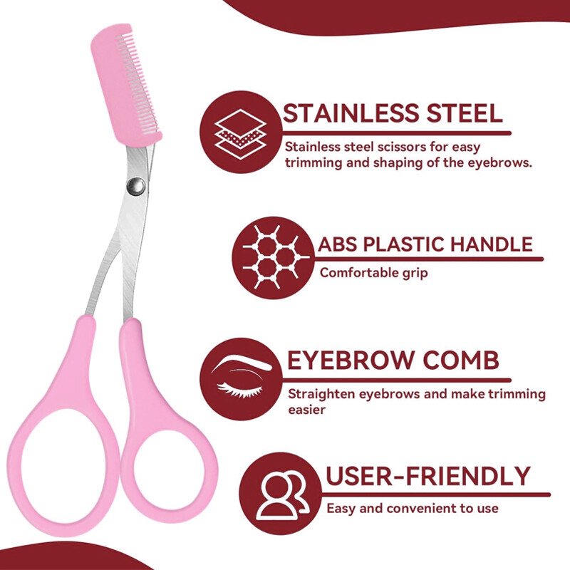 Eyebrow Trimmer Grooming Scissors Eyelash Thinning Shears Brow Shaping Tool Set