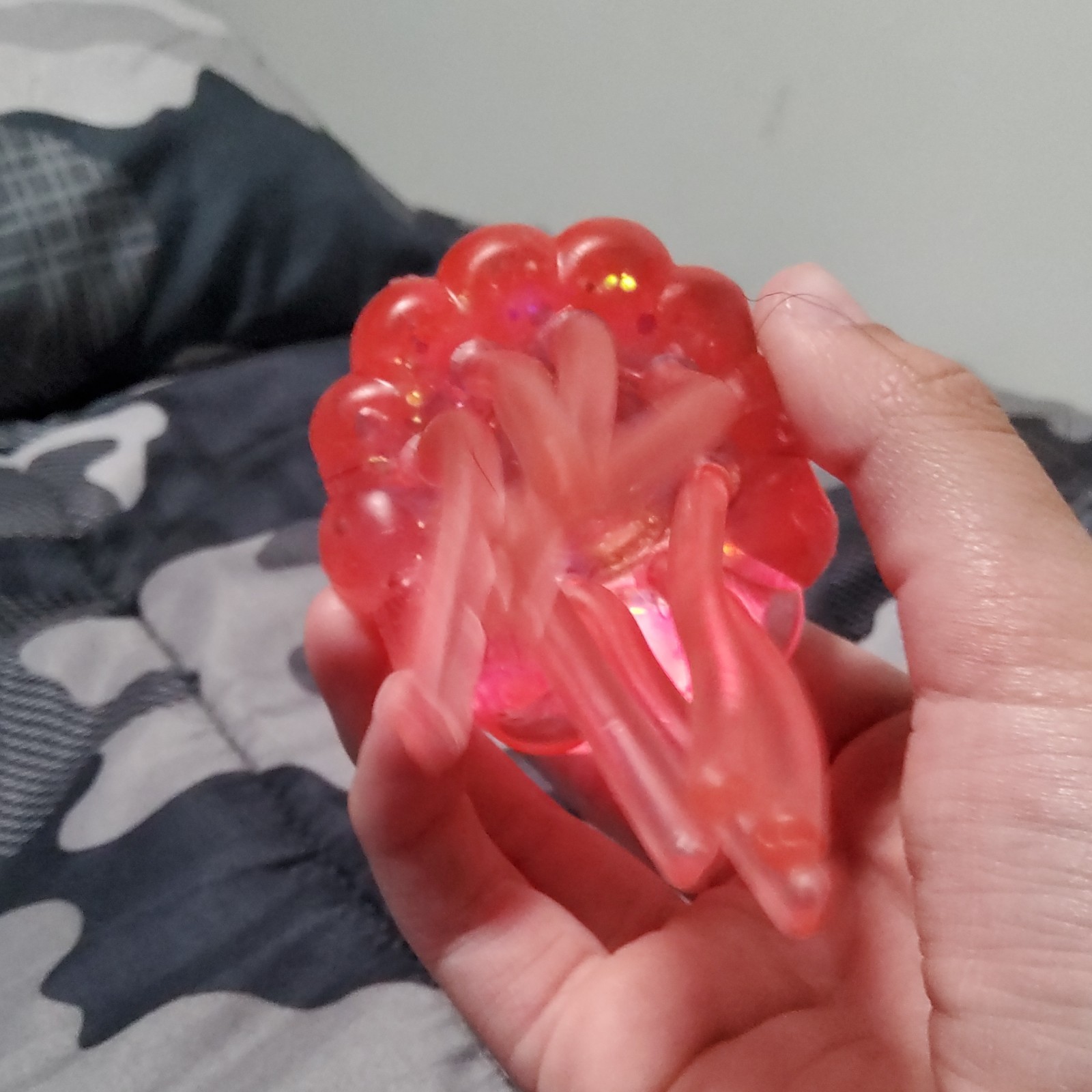 Red Light-Up Gel Squeeze Ball Stress Reliever, Battery Powered, 3 in