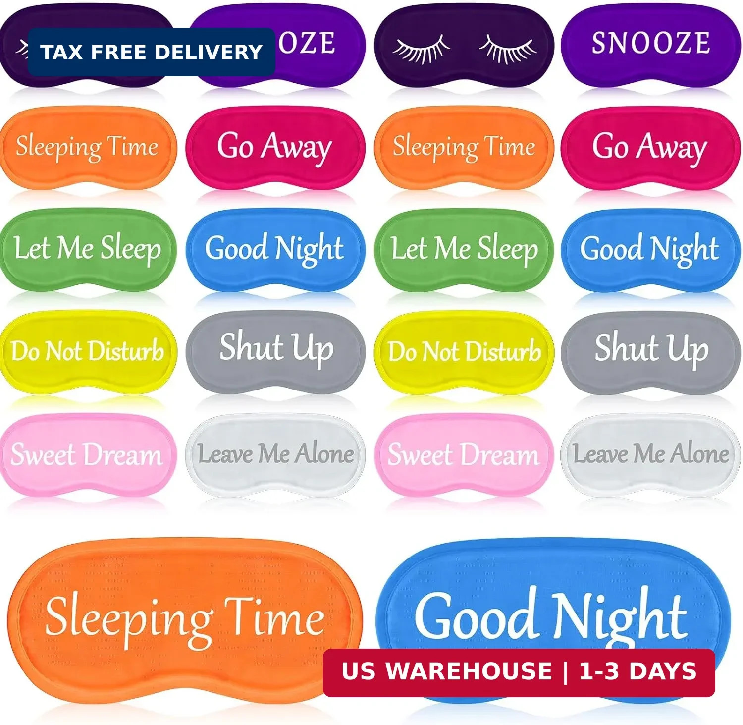 20 Pieces Funny Sleeping Eye Mask Bulk with Adjustable Strap Sleep Blackout Eye