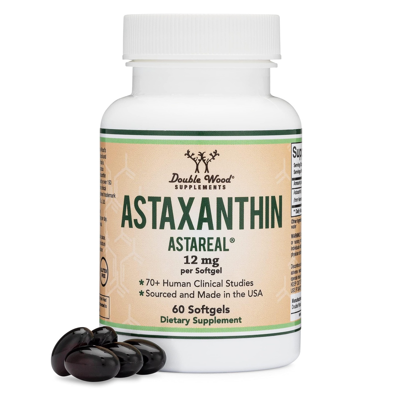 Triple Strength Astaxanthin 12mg – Patented Formula, 70+ Clinical Trials, USA Ma