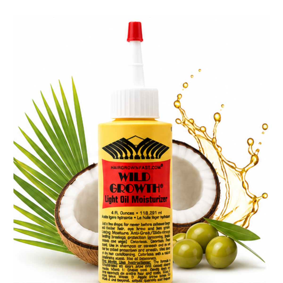 Wild Growth Light Oil Moisturizer Hair Oil Bottle 4 fl oz w/ FREE Shipping