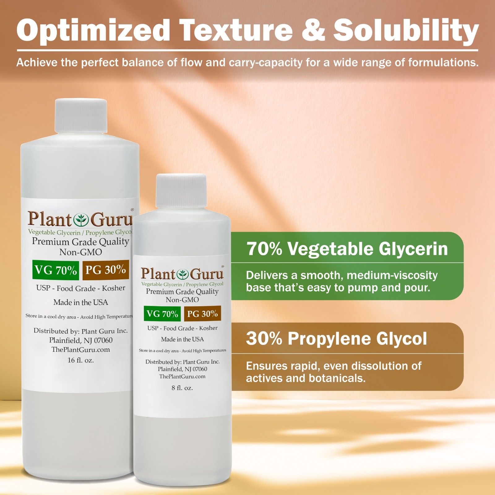 70/30 VG PG BLEND VEGETABLE GLYCERIN & PROPYLENE GLYCOL USP KOSHER FOOD GRADE