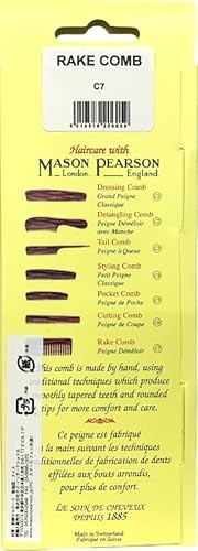 RAKE COMB 16.3 x 6cm (6.4×2.4in) C7 Mason Pearson Unisex Handmade New