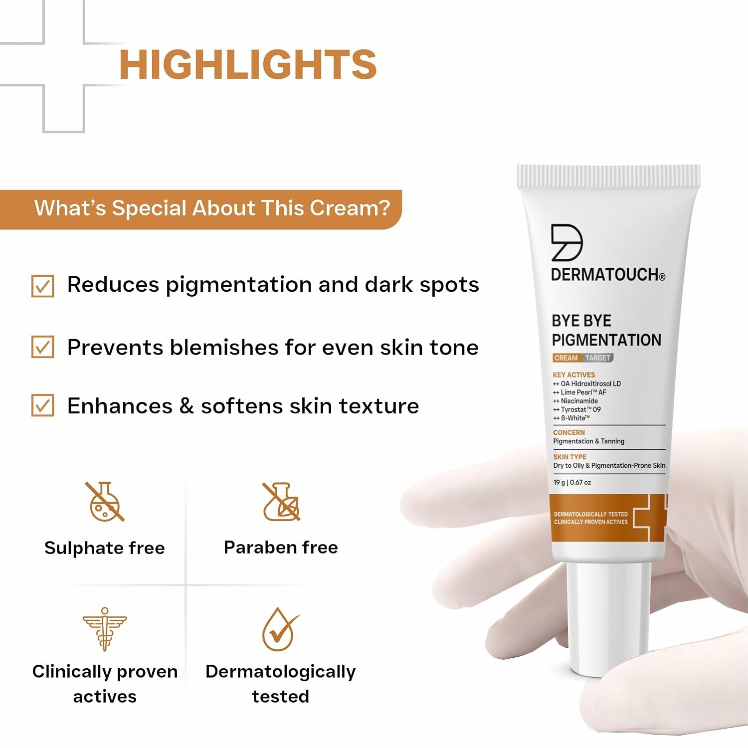 DERMATOUCH Bye Bye Pigmentation Face Cream 19g with Niacinamide
