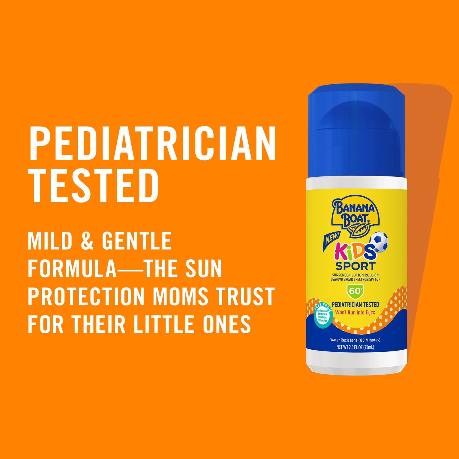 Banana Boat Sport Kids Sunscreen Roll On Lotion 2.5 Fl Oz (Pack of 1), Sun