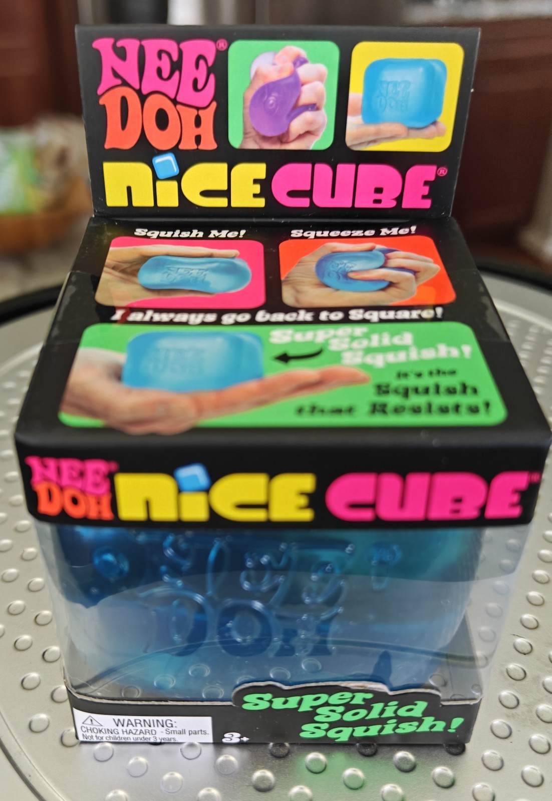Nee Doh Nice Cube – Super Solid Squish! (Blue)- Viral TikTok Needoh Squishy NIB