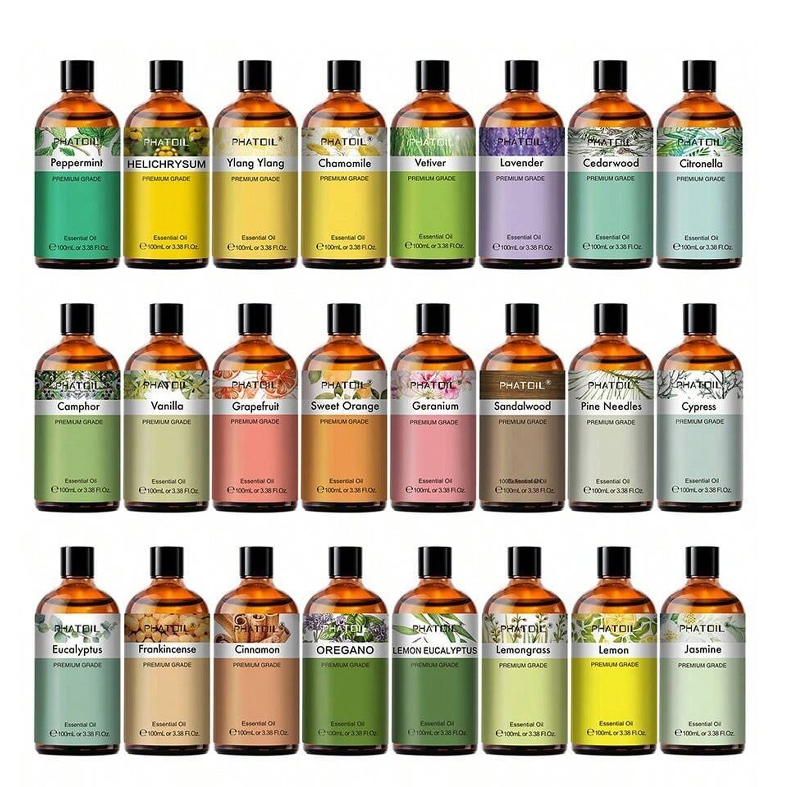 100% PURE ESSENTIAL OILS 10ML 30ML 100ML Pure Therapeutic Grade Aromatherapy Oil