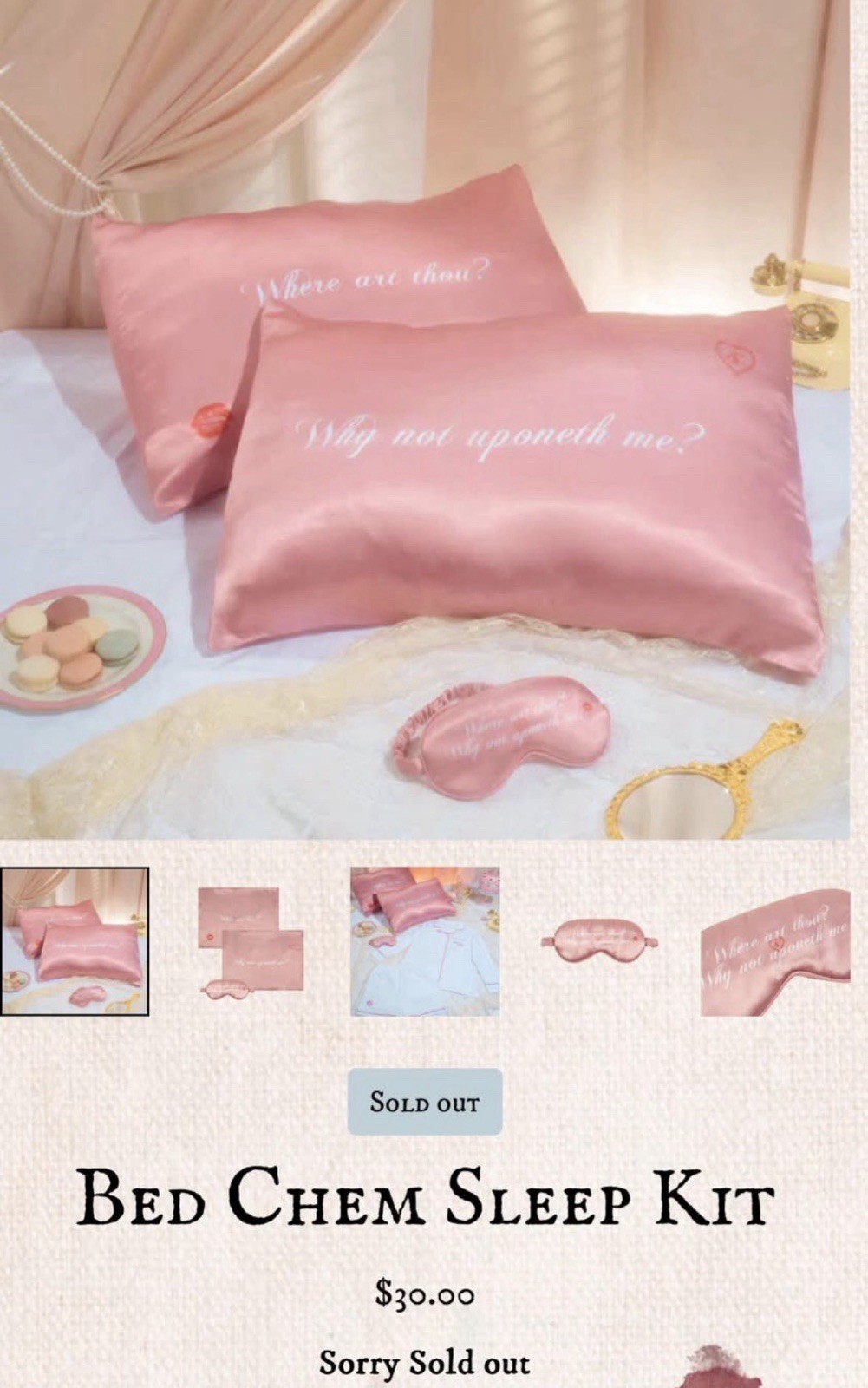 Sabrina Carpenter Bed Chem Sleep Kit (Never Used, New In Bag)
