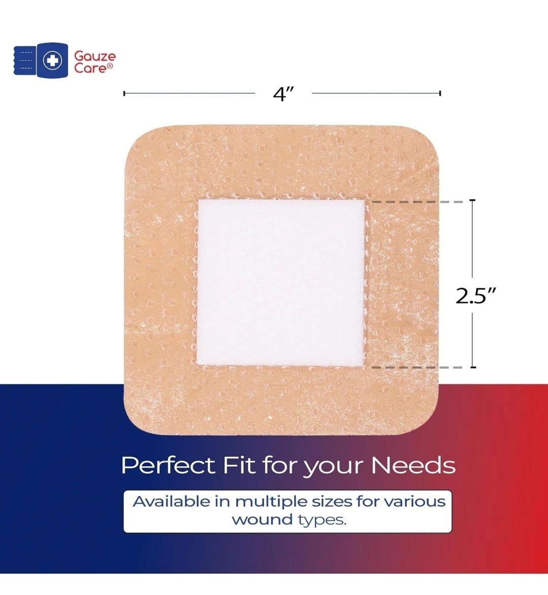 Silicone Foam Dressing 4“ x 4” with Adhesive Border, 20 Waterproof Silic..