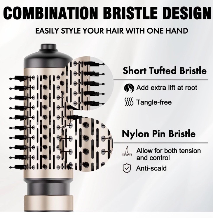 DAILYLIFE Rotating Hair Dryer Brush, Hot Air Brush, Spinning Blow Dryer Brush