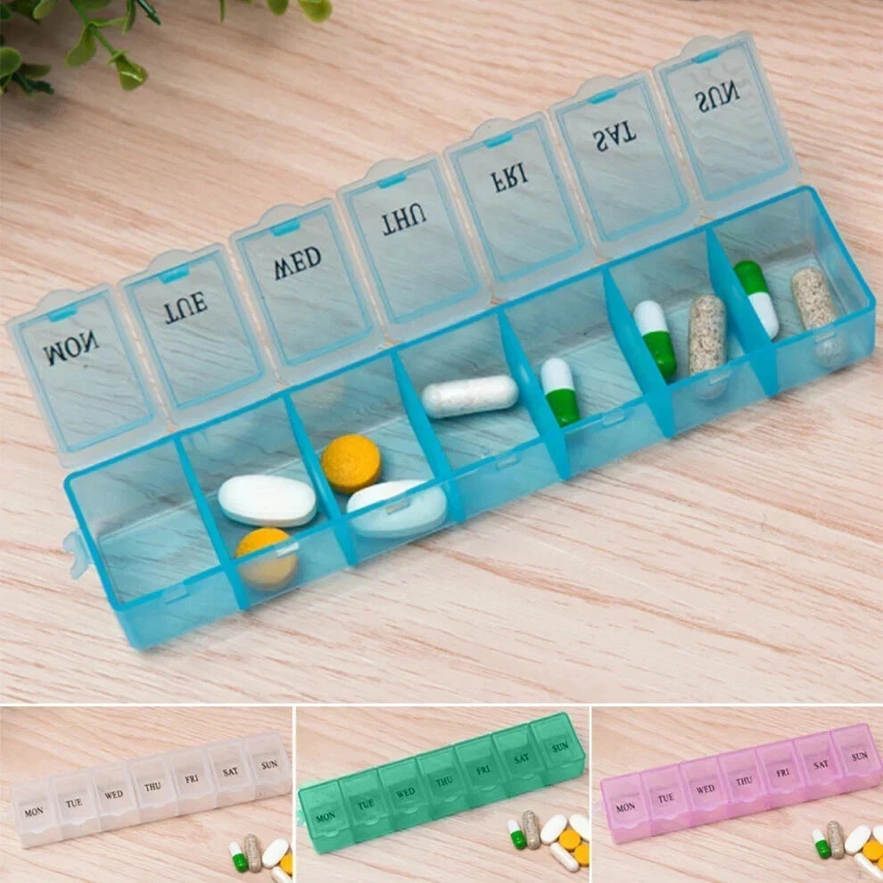 7 DAY PILL BOX MEDICINE TABLET DISPENSER ORGANISER STORAGE CASE WEEKLY US