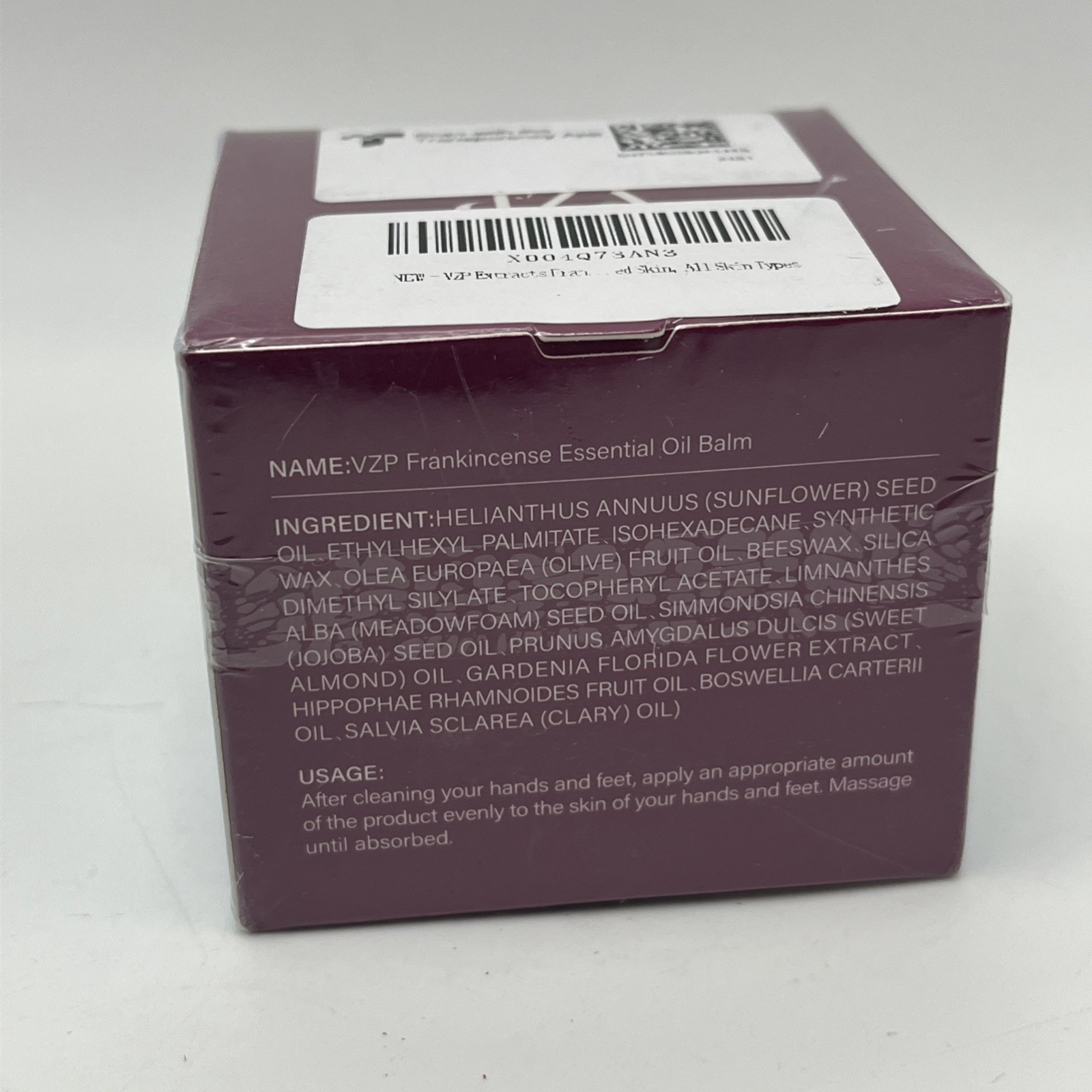 VZP Frankincense Balm 2.1 fl oz Hydrating Moisturizer for Hands & Feet
