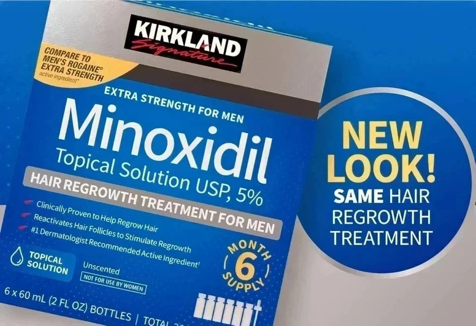 Kirkland Minoxidil 5% Extra Strength Men 6 Month Supply Hair Regrowth………..