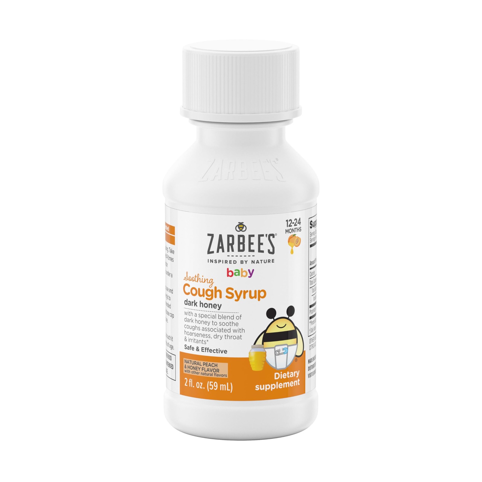 Zarbee’s Baby Soothing Honey Cough Syrup for Babies 12-24 Months, Safe &