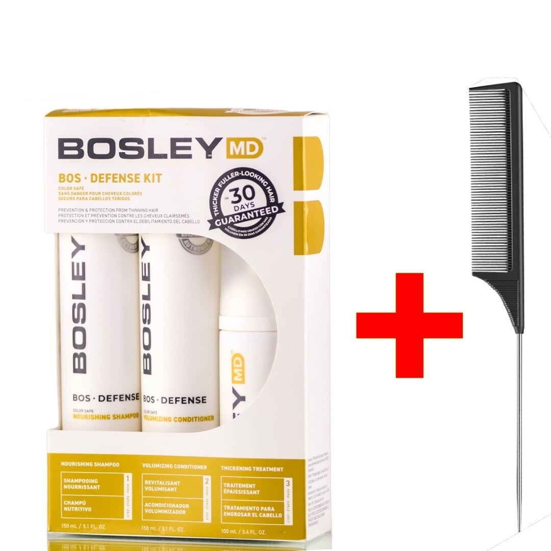 BOSLEY MD BosDefense Color Safe Starter Kit for 30 days with pin tail comb