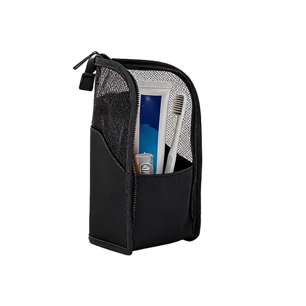 Standing Toiletry Bag 2026 – Lightweight Waterproof, Black+Pink, Travel Pouch