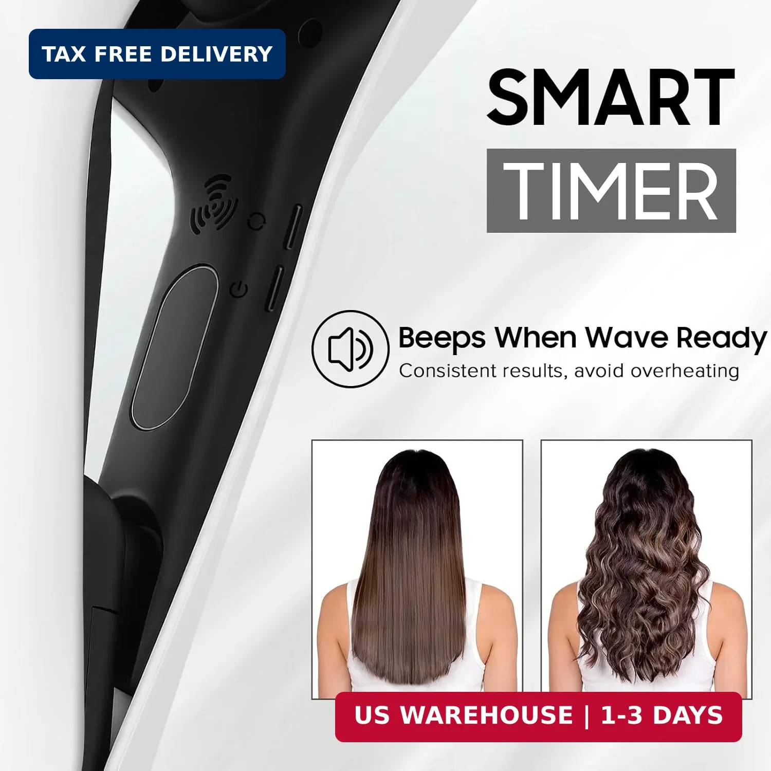 Crimper Hair Tool | Hair Waver 1.25 Inch Three Barrel Curling Iron | Anti-Scald