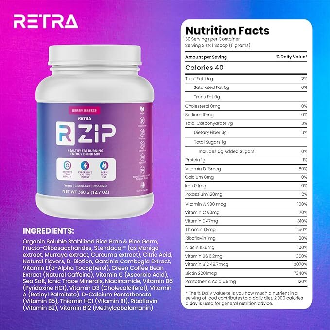 Rzip drink fat burning energy Berry Breeze Flavor
