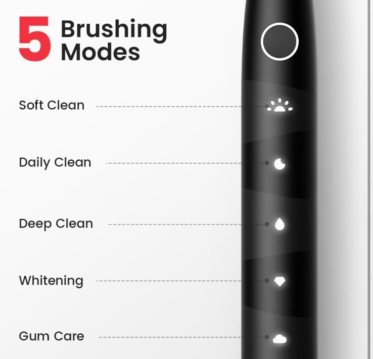 Electric Toothbrush for Adults with 6 Soft Brush Heads & Travel Case