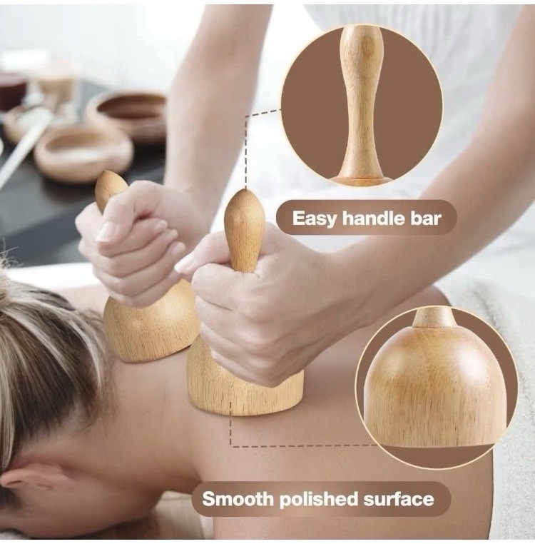 Wood Manual Handheld Body Massager Tool Set for Back Neck Legs Waist Full Body