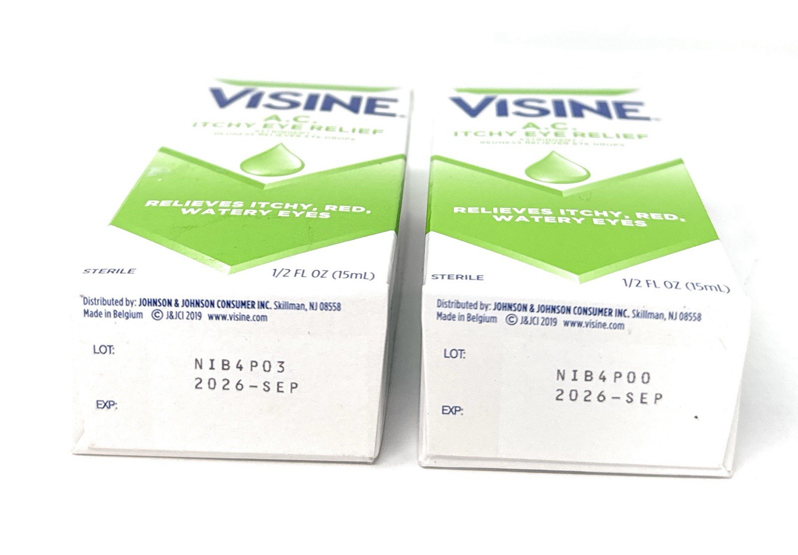 2 Pack Visine A.C. Itchy Eye Relief 1/2 FL.Oz. Ea. Exp: 09/2026