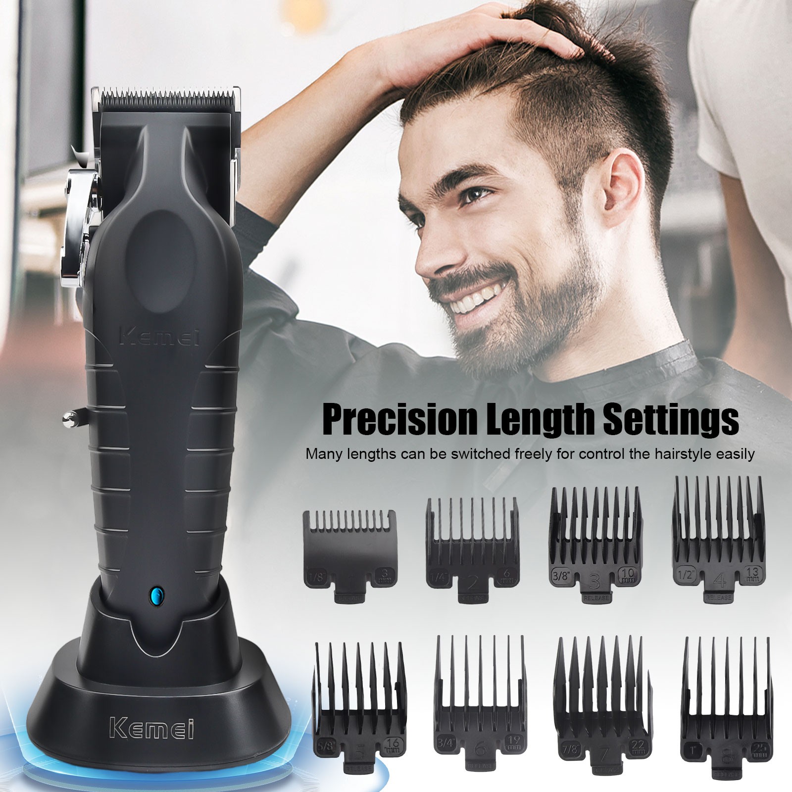 Kemei-2299 Cordless Electric Hair Trimmer Clipper Professional Cutting Machine