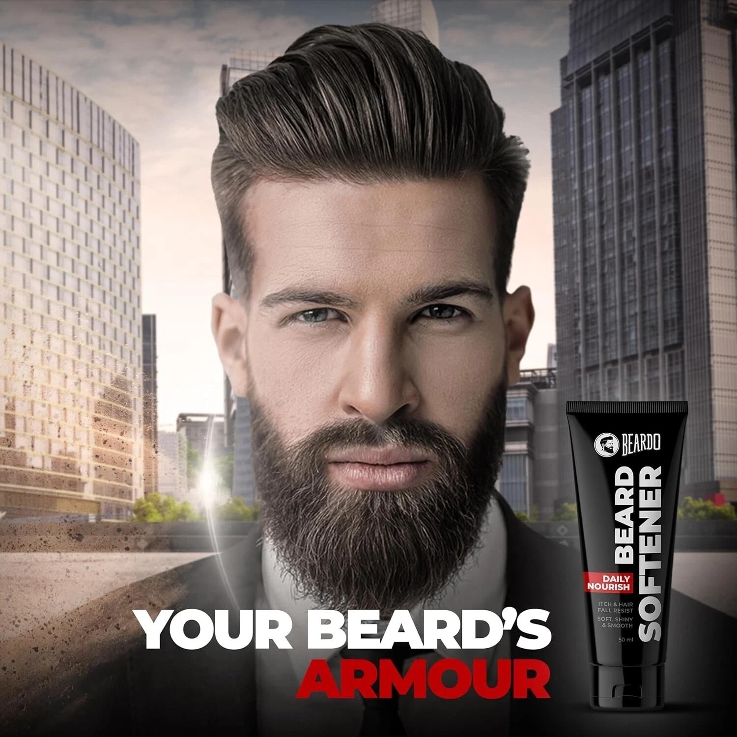Beardo Beard Softner, Frizz-free, detangled, Shiny Beard, Vitamin E 50g