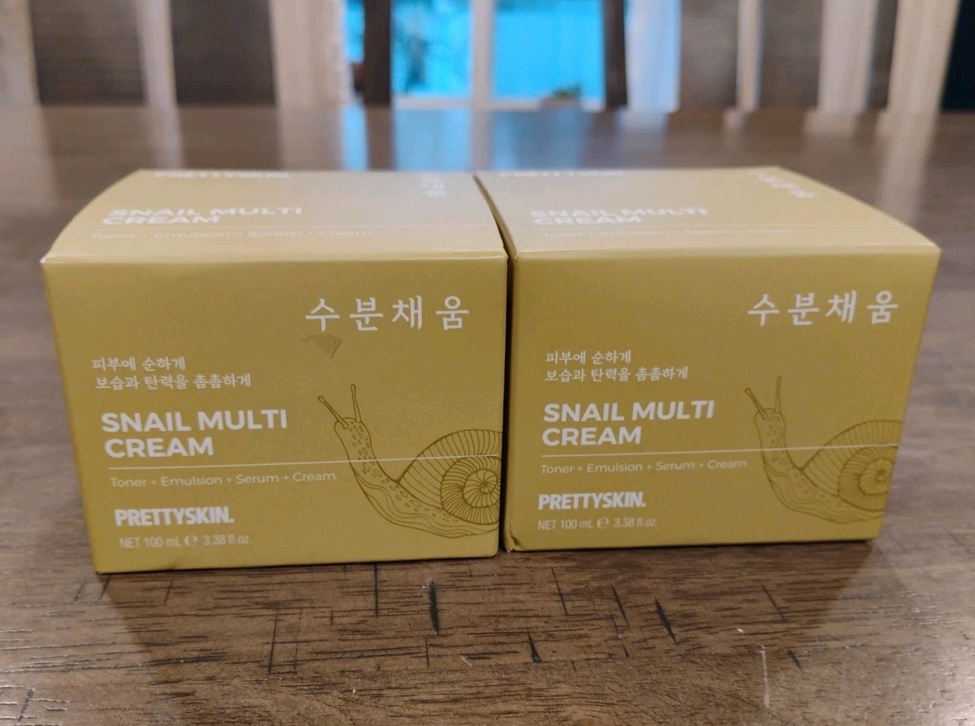 2 x Prettyskin Snail Multi Cream Toner + Emulsion + Serum + Cream, Anti Aging