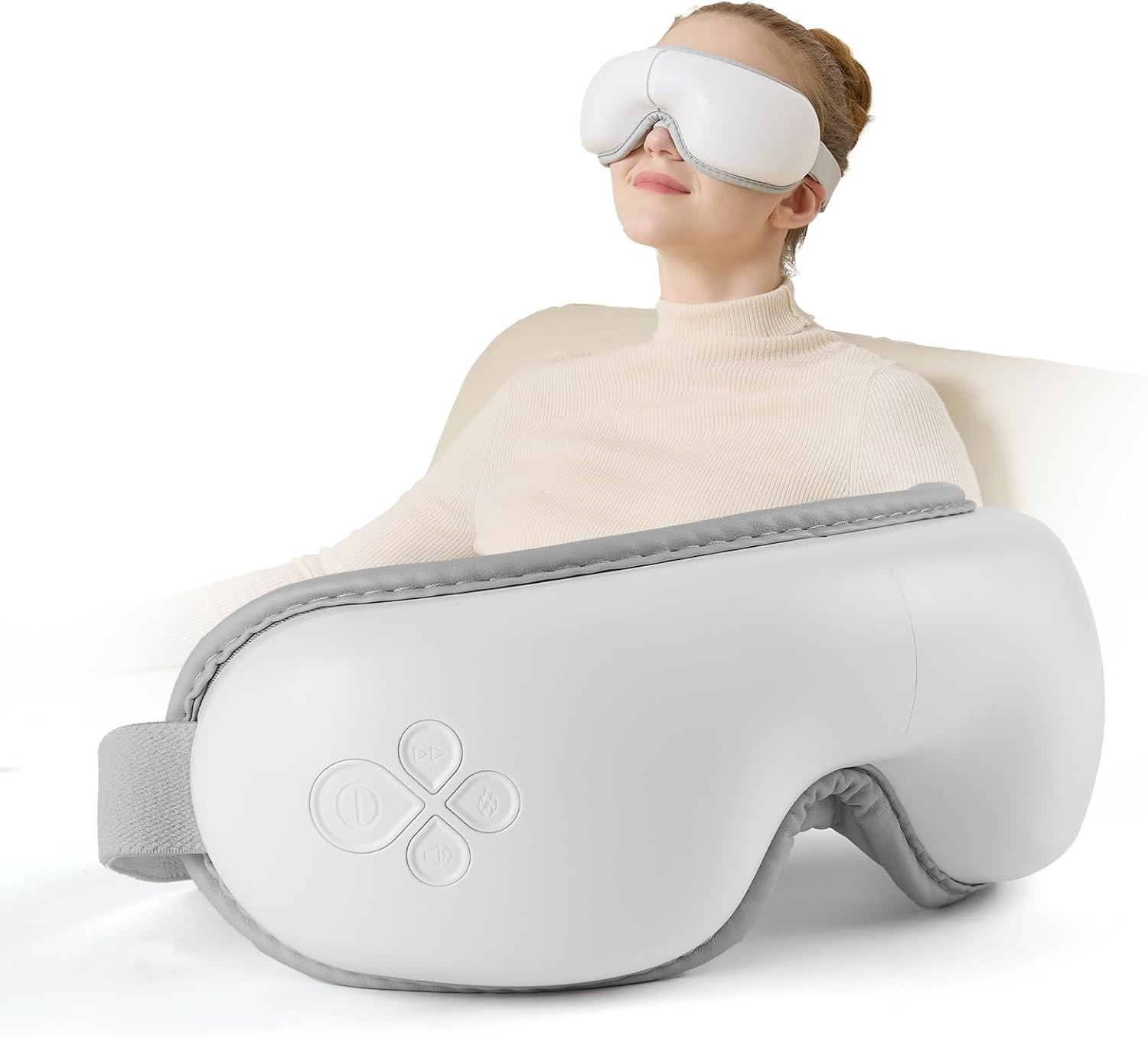 Eye Massager Heat Compression FSA Eligible Bluetooth Migraine Headache Sleep Rel