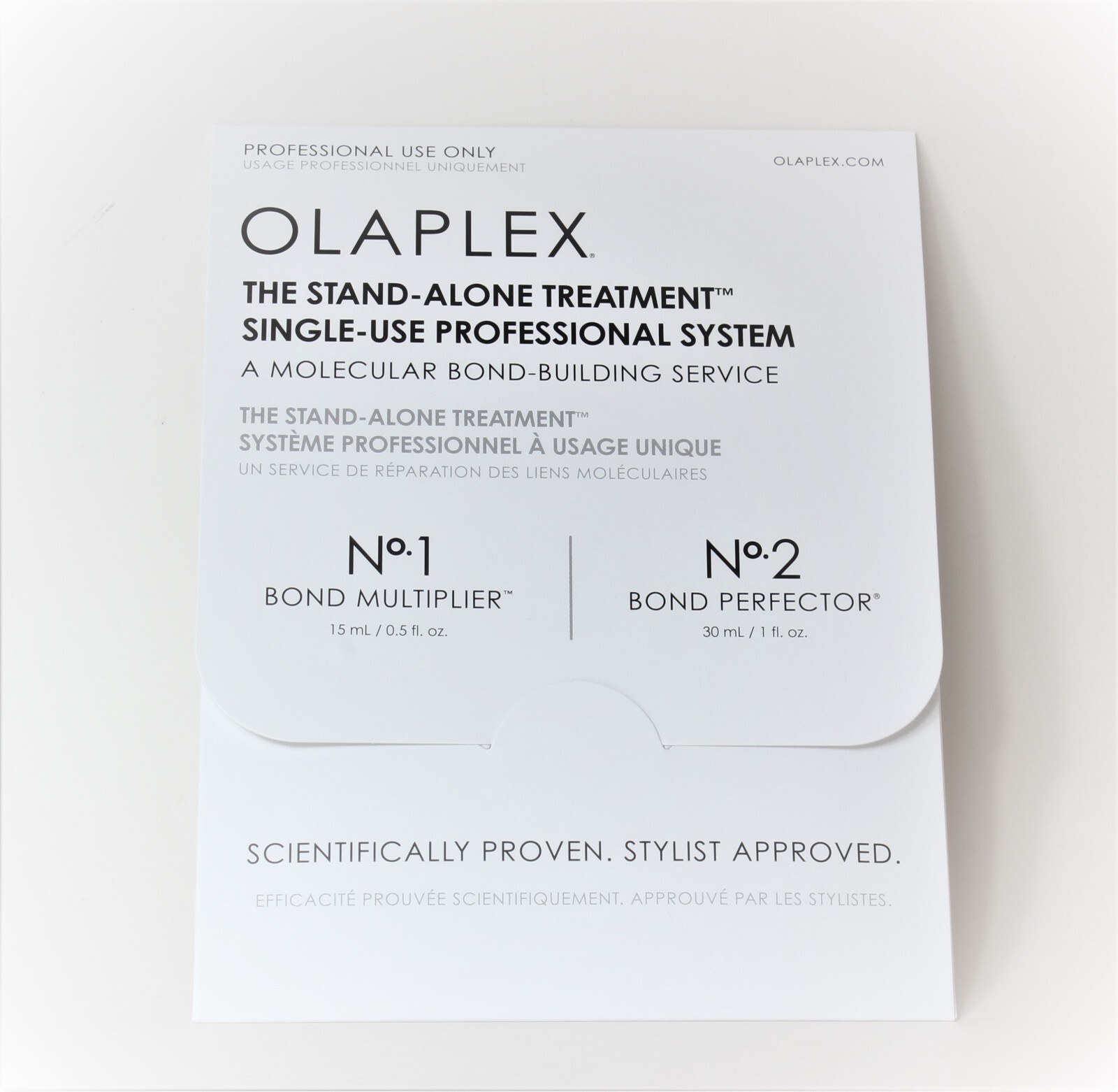 OLAPLEX SINGLE-USE PROFESSIONAL SYSTEM TREATMENT – STEP 1 & STEP 2 -(1) Pk