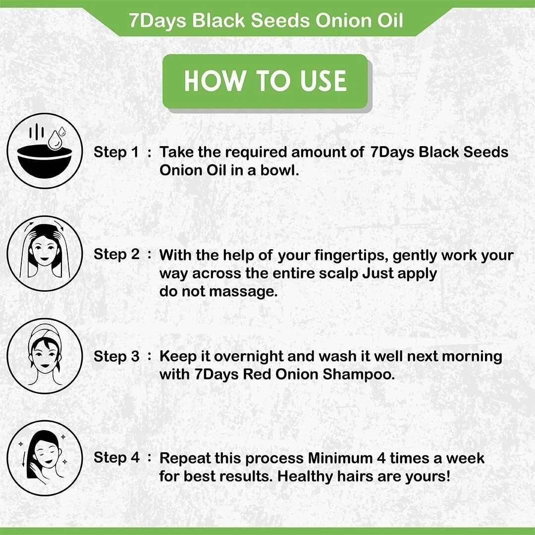 7 Days Black Seed Onion Hair Oil / Hair Fall Control & Hair Growth 100ml