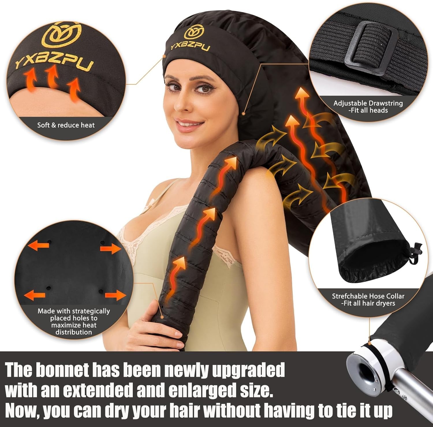 Universal Hair Dryer Bonnet Hood Attachment Diffuser Cap for Curly Hair