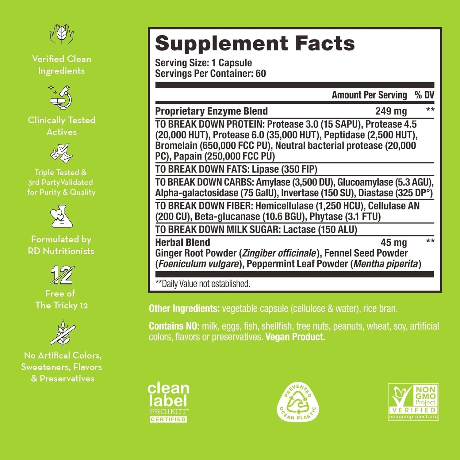 Pack of 2- HUM Flatter Me Digestive Enzymes Bloating Supplement Free Shipping US