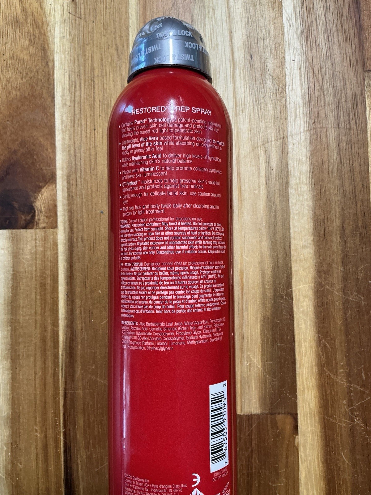 California Tan Restored Hydrating Prep Spray, Full Body, Red, 6 fl oz