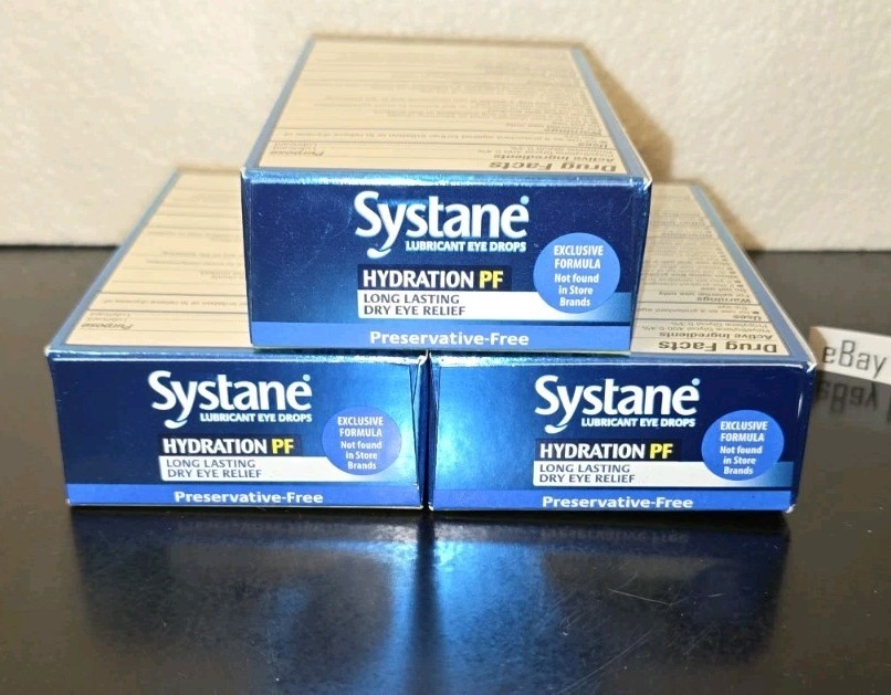 EXP 03/2026+! 3 Lot TWIN PACK Systane HYDRATION PF (6 X 10mL) Dry Eye Drops!