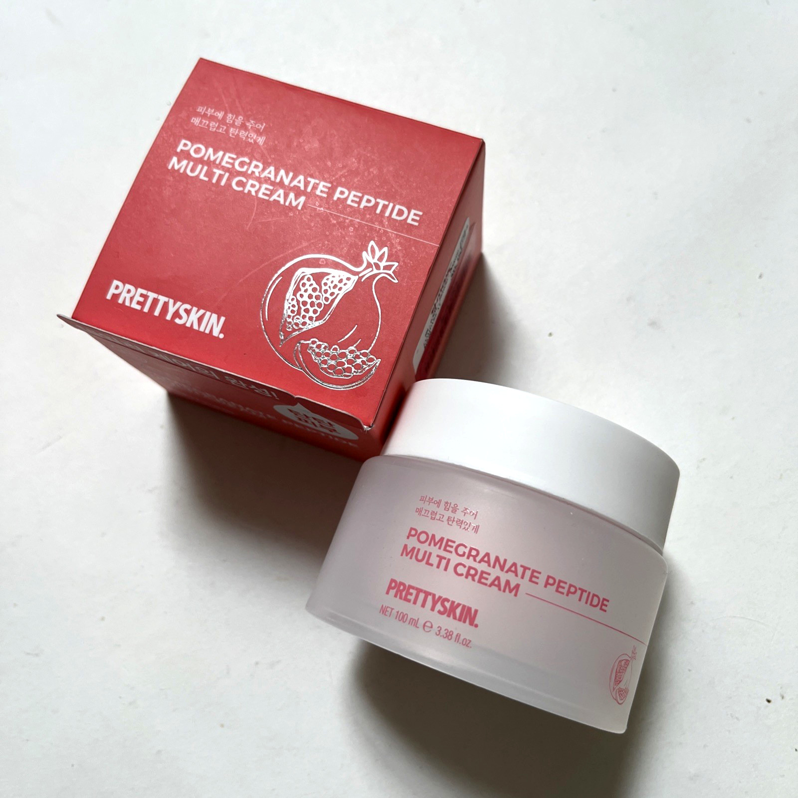 PrettySkin Pomegranate Peptide Cream 3.3oz – Korean Firming Moisturizer 2pc