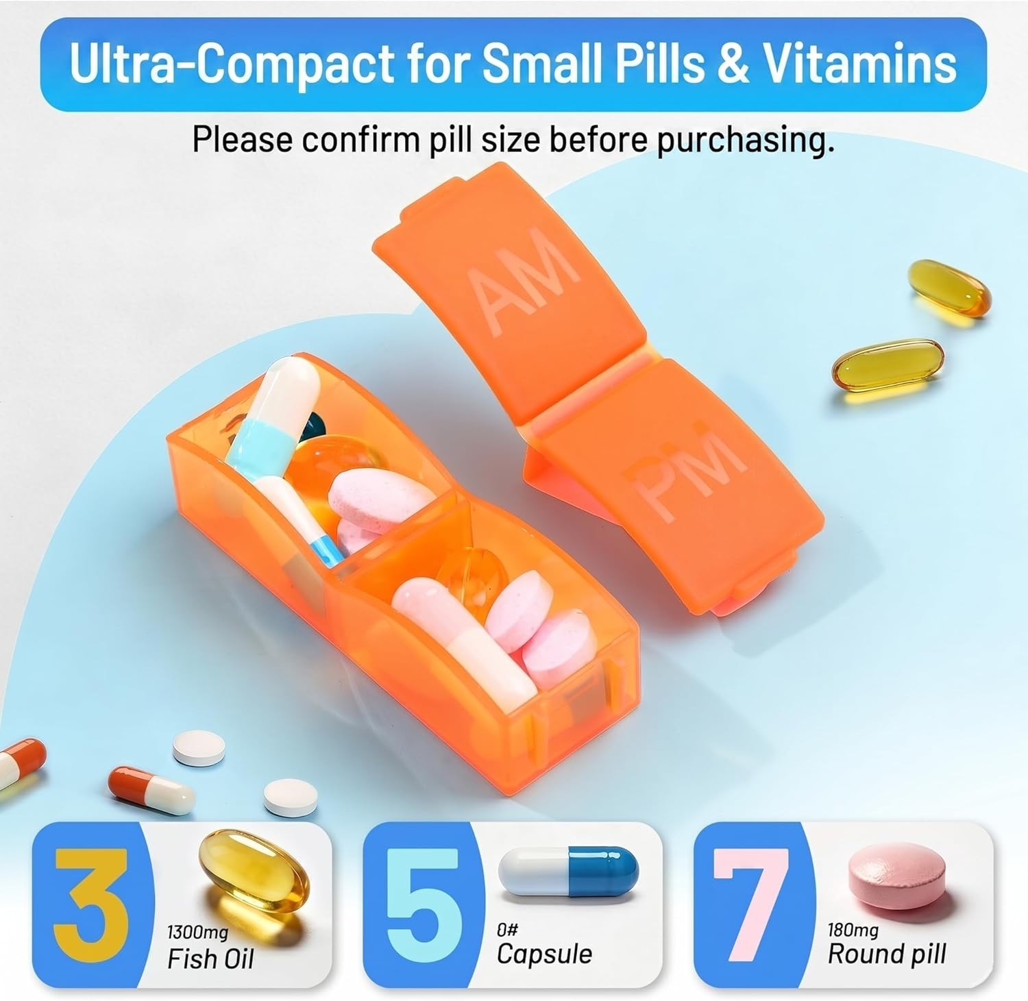 Monthly Pill Organizer 2 Times A Day, One Month Pill Box Am Pm, 30 Day