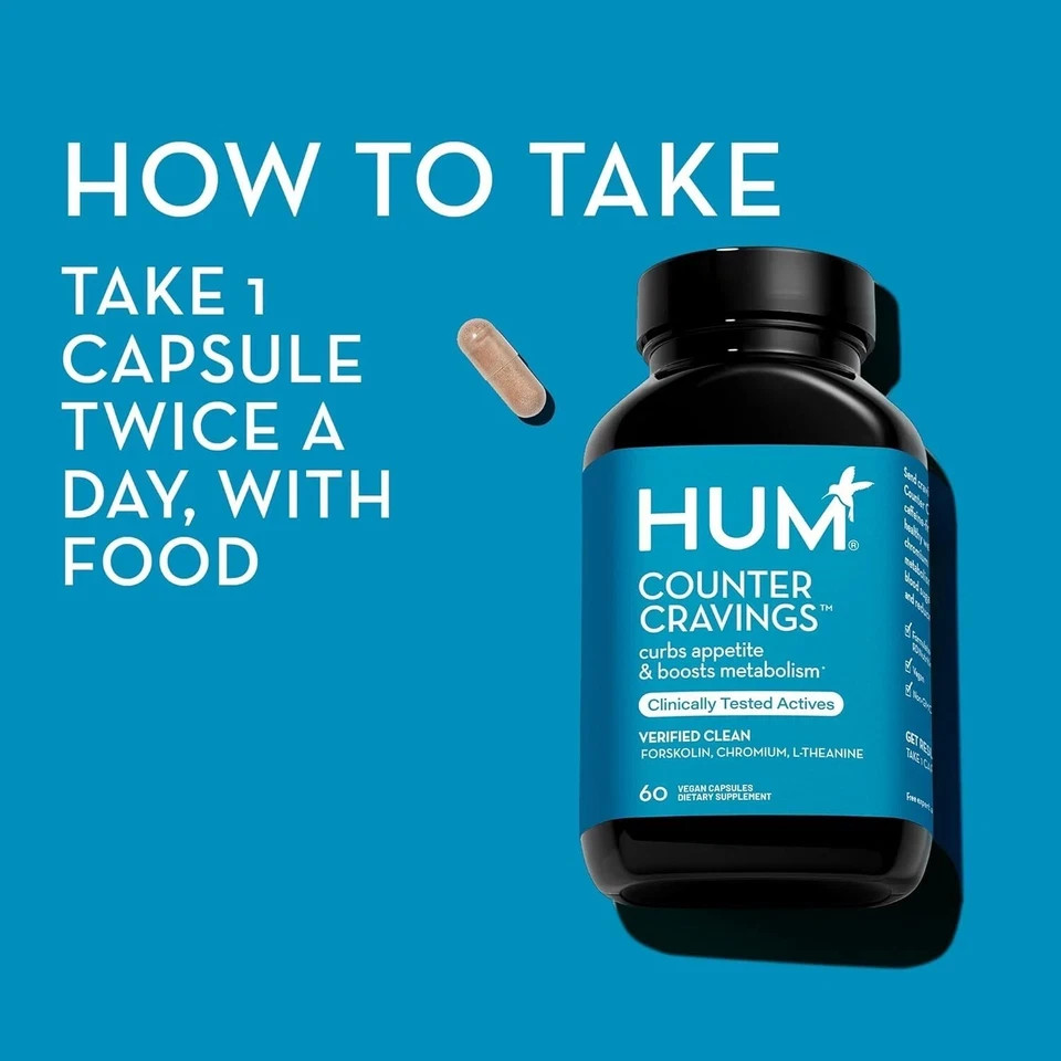 HUM Counter Cravings – Chromium Craving Suppressants with L-Theanine – 60Count