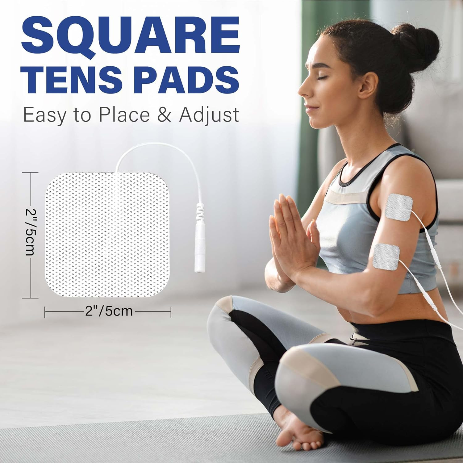 TENS Unit Electrode Pads 2×2 Inch 20PCS Reusable Latex Free