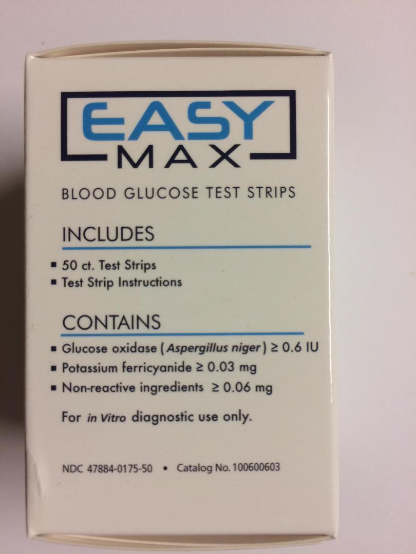 EASYMax Blood Glucose 100 Test Strips Plus Free Meter Exp: 8/28/2024