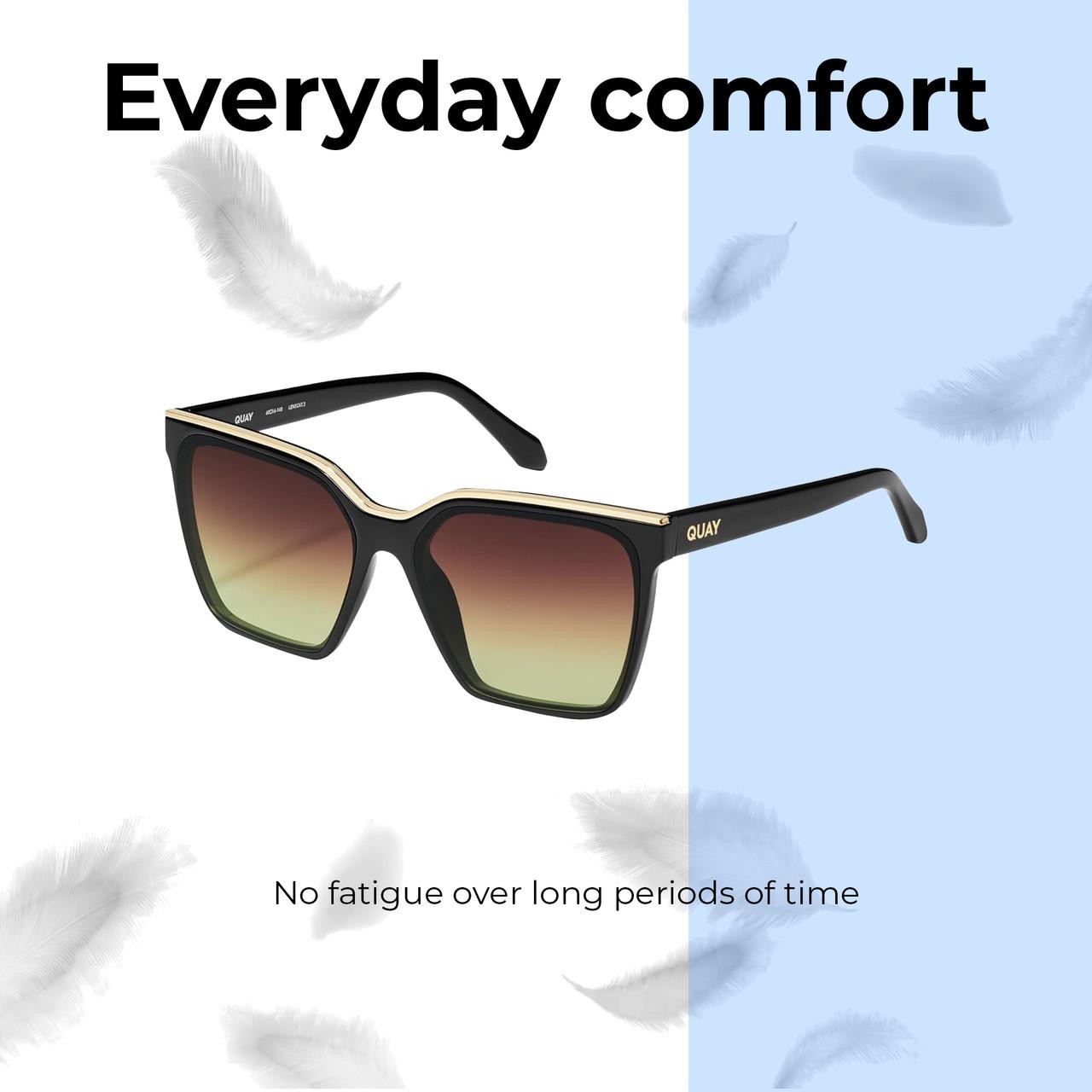 QUAY Australia Level Up Designer Reading Glasses Matte Black Square 60mm