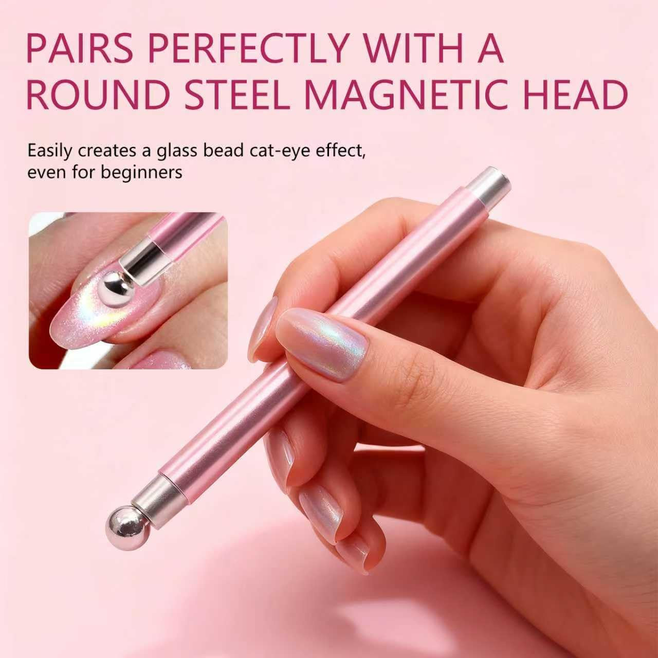 Magnet for Cat Eye Gel Polish,2025 New Double-Head Cat Eye Magnetic Nail Art Too